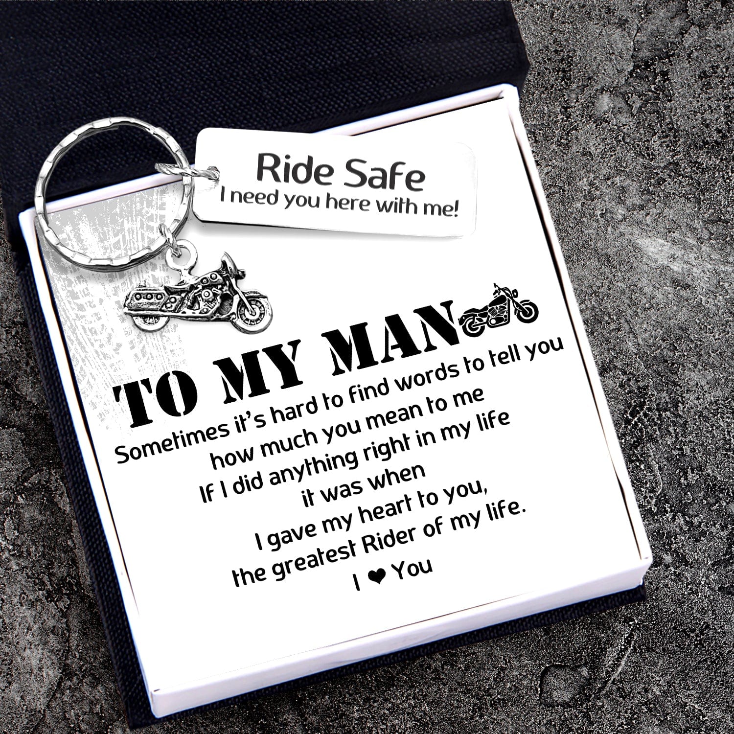 Engraved Motorcycle Keychain - Biker - To My Man - The Greatest Rider ...