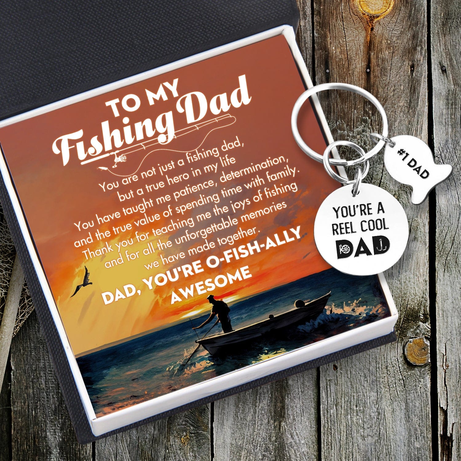 Fish Charm Keychain - Fishing - To My Fishing Dad - A True Hero In My Life - Gkqg18003