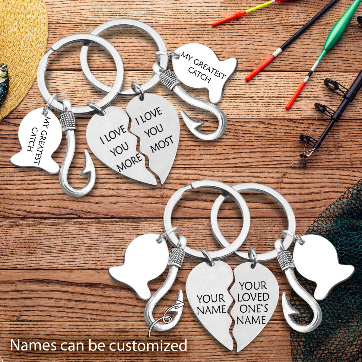 Fishing Heart Puzzle Keychains - Fishing - To My Man - I'll Love You Till The End Of The Life - Gkbn26004