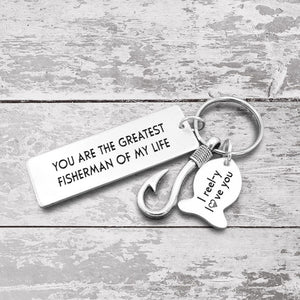 Fishing Hook Keychain - Fishing - To My Man - I Gave My Heart To You - Gku26017