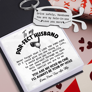 Golf Club Bag Keychain - Golf - To My Par-fect Husband - Never Forget That I Love You Fore-ever - Gkew14001