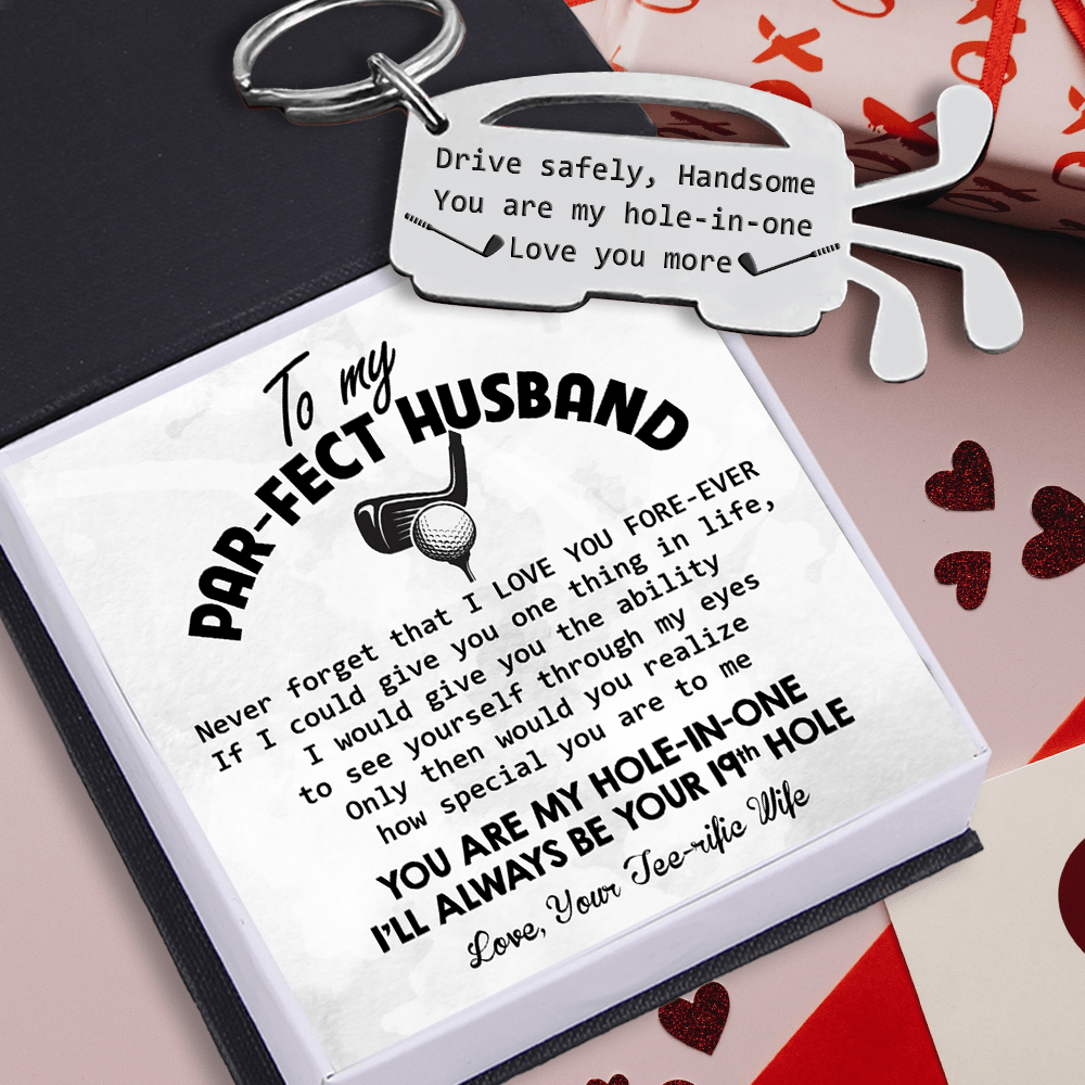 Golf Club Bag Keychain - Golf - To My Par-fect Husband - Never Forget That I Love You Fore-ever - Gkew14001