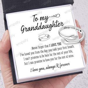 Hug Ring - Family - To My Granddaughter - I Love You, Always & Forever - Gyk23004