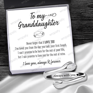 Hug Ring - Family - To My Granddaughter - I Love You, Always & Forever - Gyk23004