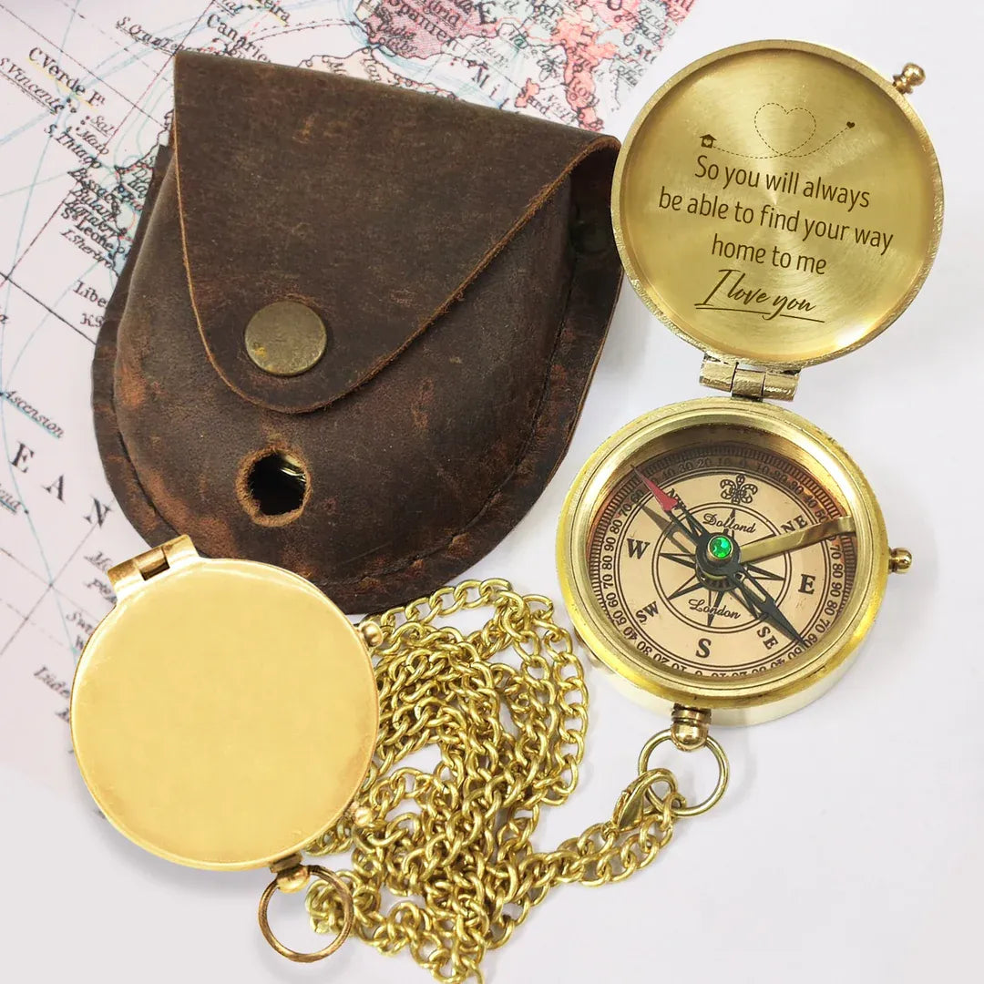 Combo Personalized Engraved Compass and Keychain - To My Soulmate - Gpc14002