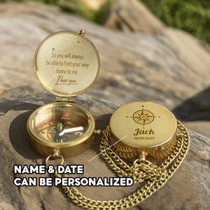 Personalized Compass Gift Romantic Gift For Couples, Long Distance Love, Valentine Gift For Husband & Wife - Gpb14002