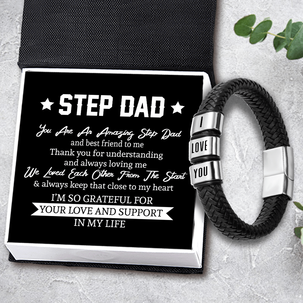 Leather Bracelet - Family - To My Bonus Dad - You Are An Amazing Step Dad - Gbzl18010