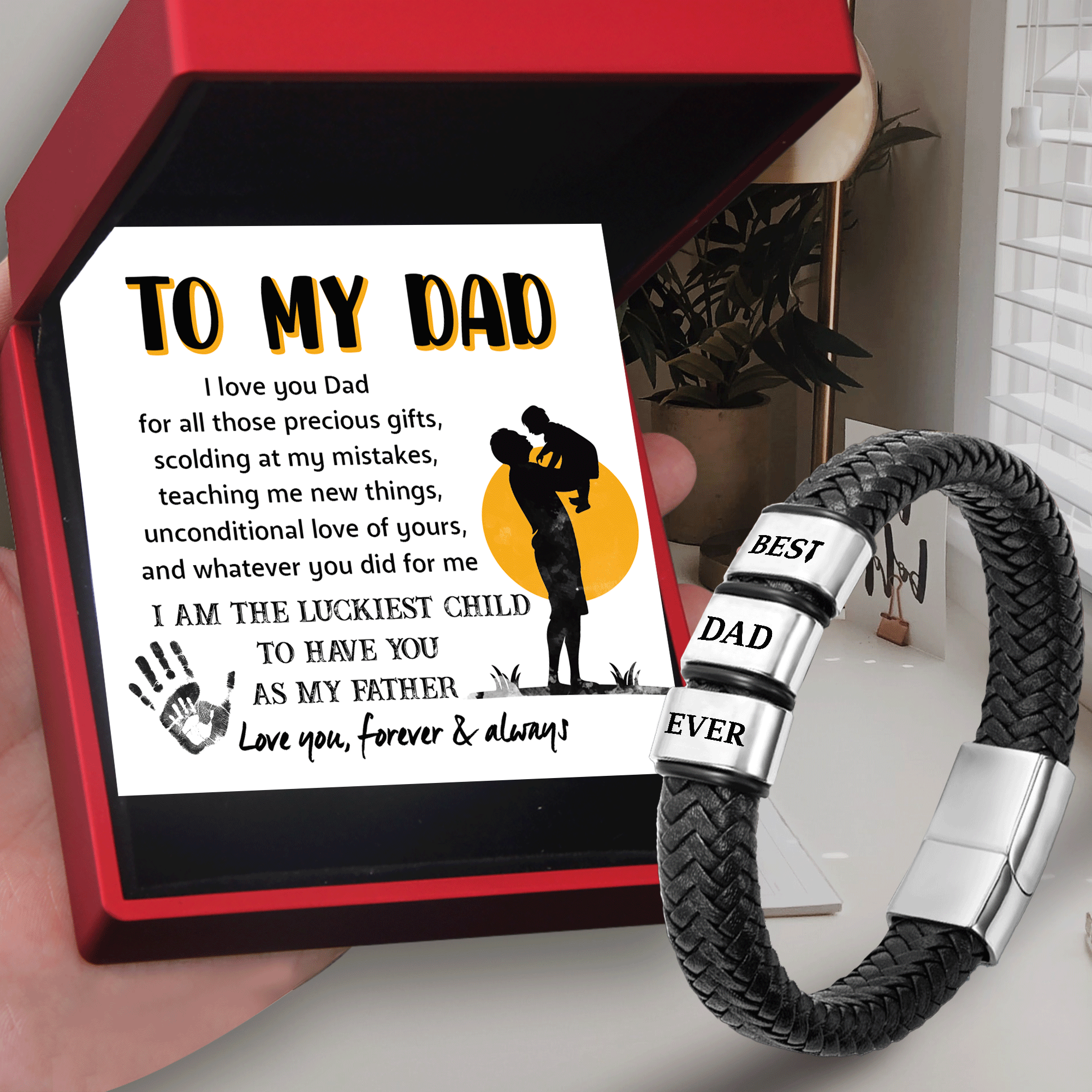 Fathers day 2025 leather bracelet