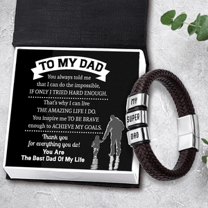 Leather Bracelet - Family - To My Dad - You Are The Best Dad Of My Life - Gbzl18026