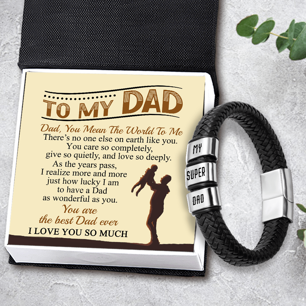 Leather Bracelet - Family - To My Dad - You Mean The World To Me - Gbzl18025