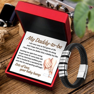 Leather Bracelet - Family - To My Daddy-to-be - You And Me Are Becoming A Family Of Three - Gbzl18024