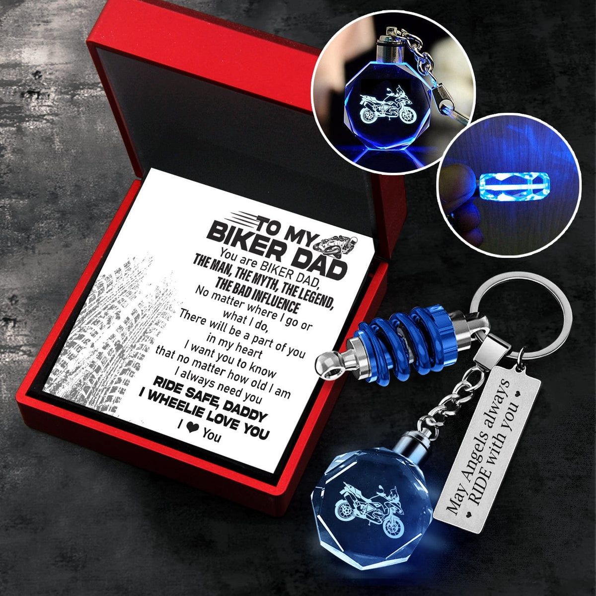 Led Light Motorrad Keychain - Biker - To My Biker Dad - I Always Need You - Gkwh18003