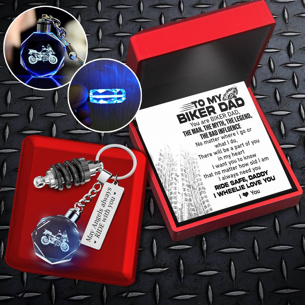 Led Light Motorrad Keychain - Biker - To My Biker Dad - I Always Need You - Gkwh18003