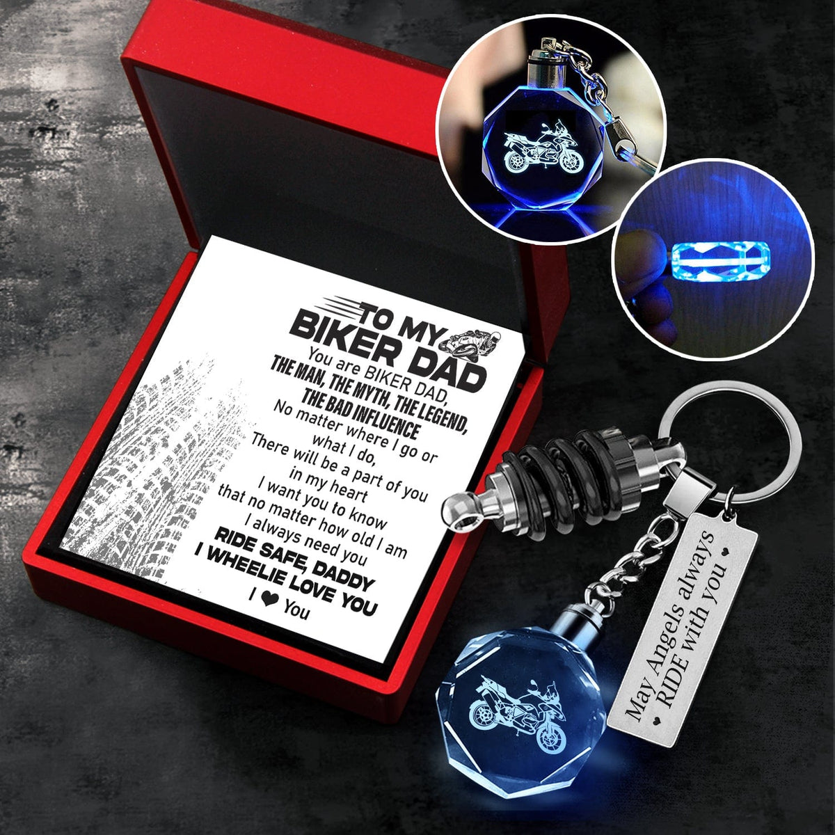 Led Light Motorrad Keychain - Biker - To My Biker Dad - I Always Need You - Gkwh18003