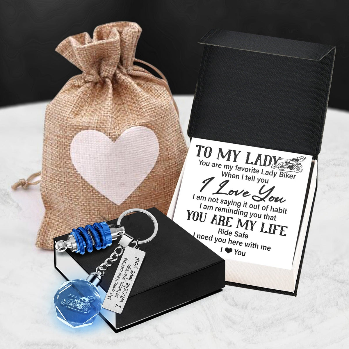 Led Light Motorrad Keychain - Biker - To My Lady - I Need You Here With Me - Gkwh13001