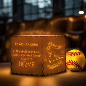 Light Up Message Box - Softball - To My Daughter - All The Important Things Happen At Home - Gyl17003