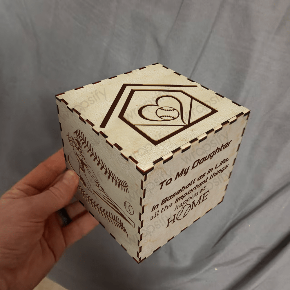 Light Up Message Box - Softball - To My Daughter - All The Important Things Happen At Home - Gyl17003