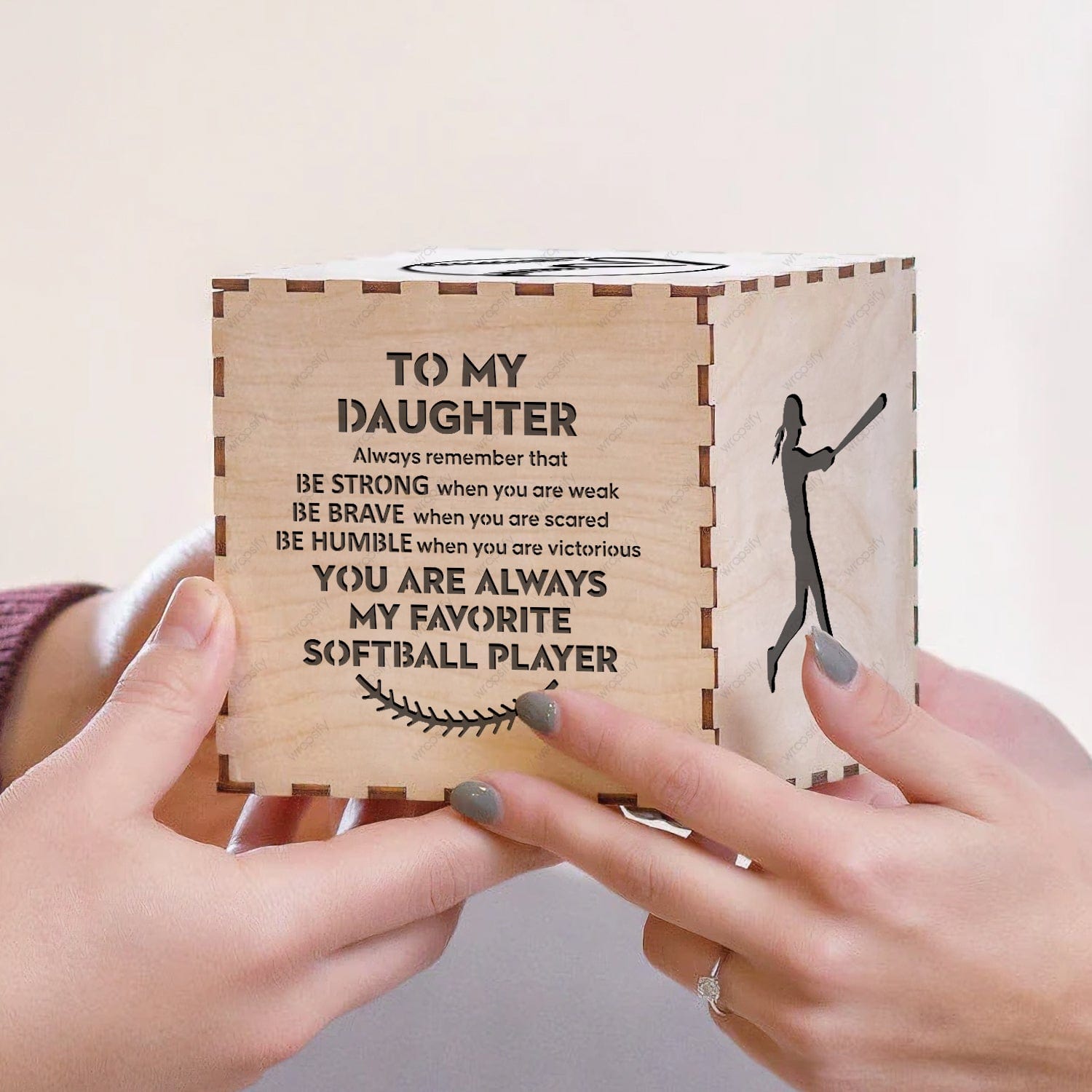 Light Up Message Box - Softball - To My Daughter - Be Strong When You Are Weak - Gyl17005