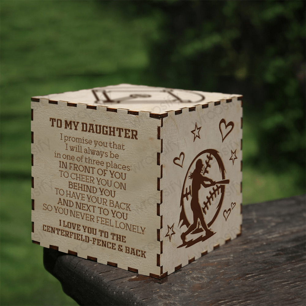 Light Up Message Box - Softball - To My Daughter - I Love You To The Centerfield-Fence Back - Gyl17004