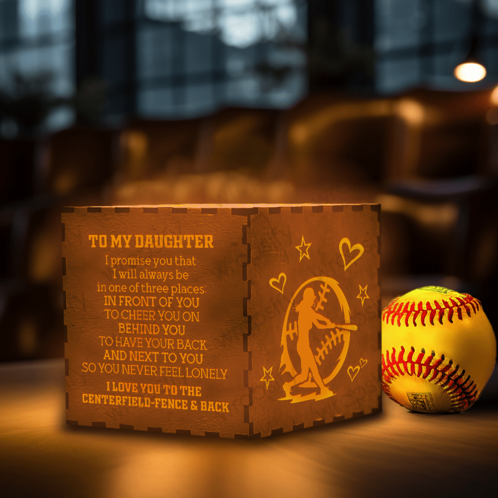 Light Up Message Box - Softball - To My Daughter - I Love You To The Centerfield-Fence Back - Gyl17004