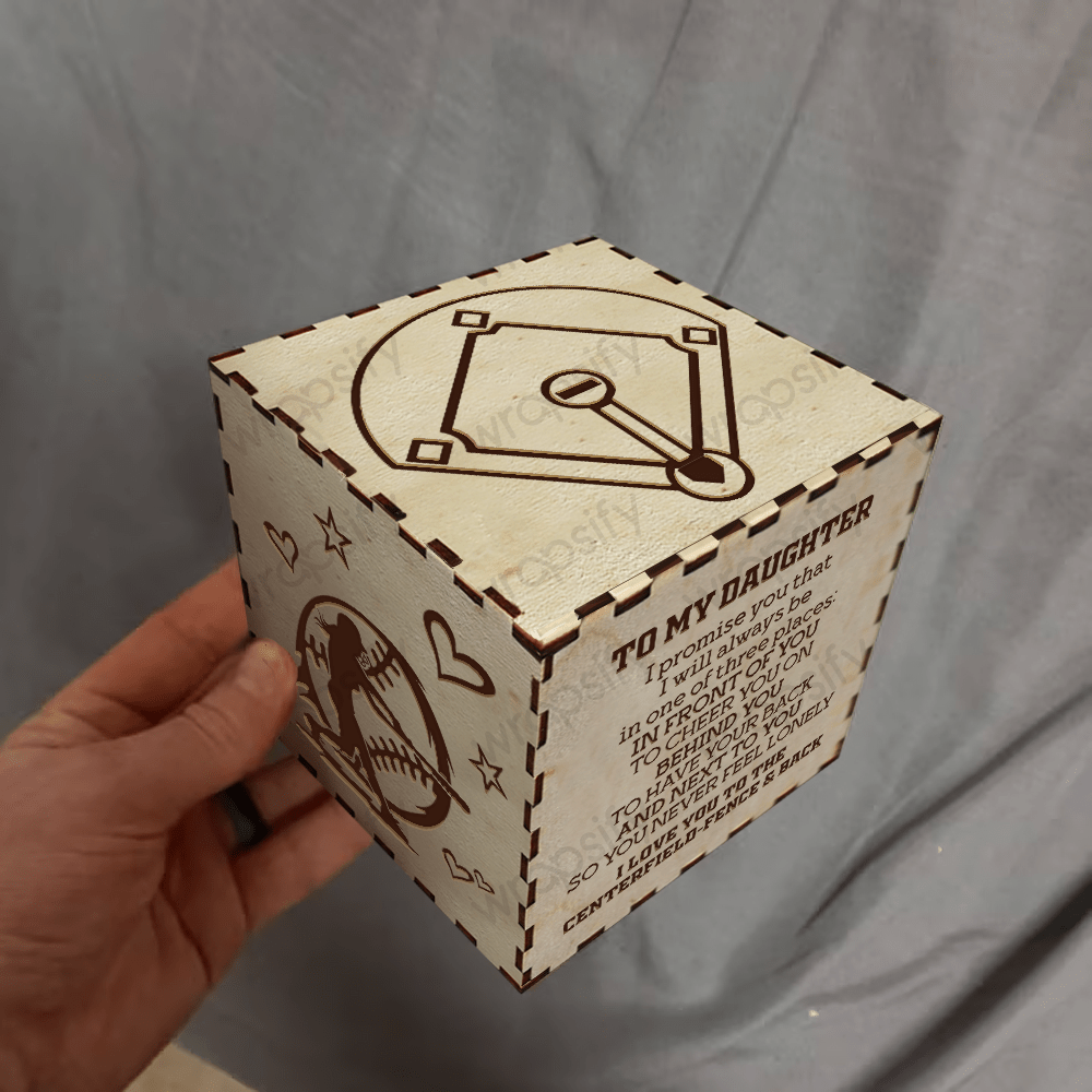 Light Up Message Box - Softball - To My Daughter - I Love You To The Centerfield-Fence Back - Gyl17004