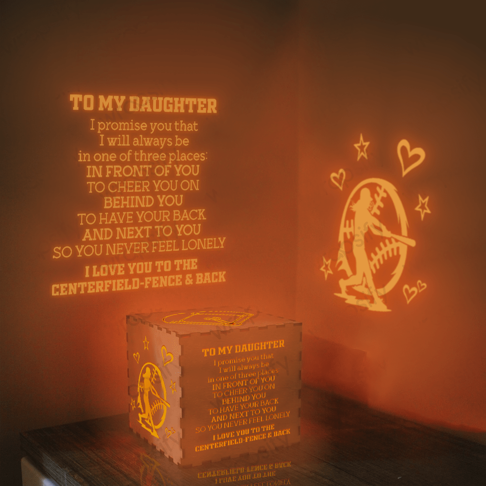 Light Up Message Box - Softball - To My Daughter - I Love You To The Centerfield-Fence Back - Gyl17004