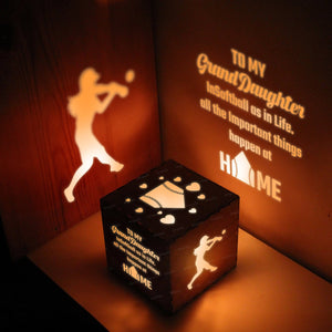Light Up Message Box - Softball - To My Granddaughter - All The Important Things Happen At Home - Gyl23015