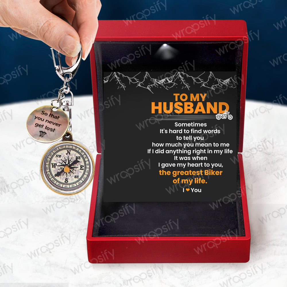 Mini Compass - Biker - To My Husband - The Greatest Biker Of My Life - Gkez14001