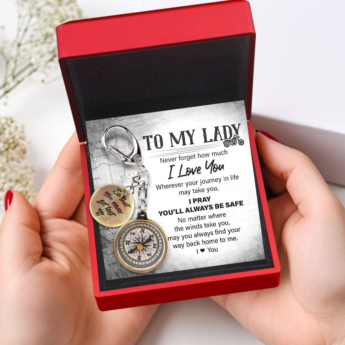 Mini Compass - Biker - To My Lady - Never Forget How Much I Love You - Gkez13001