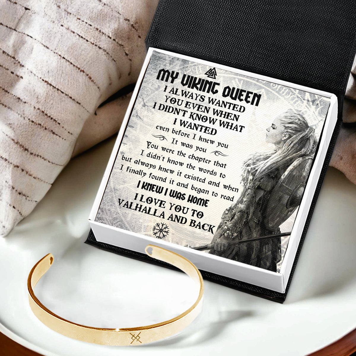 Personalized Arm Ring - Viking - To My Viking Queen - I Love You To Valhalla And Back - Gawk13001