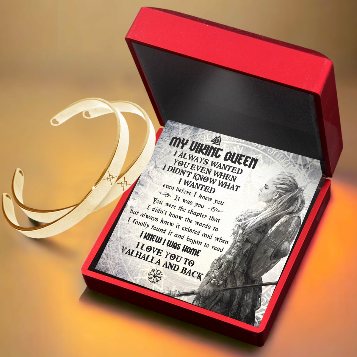 Personalized Arm Ring - Viking - To My Viking Queen - I Love You To Valhalla And Back - Gawk13001