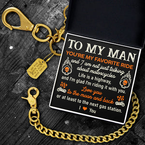 Wallet Chain - Biker - To My Man - Love You To the Moon And Back   - Gcab26002