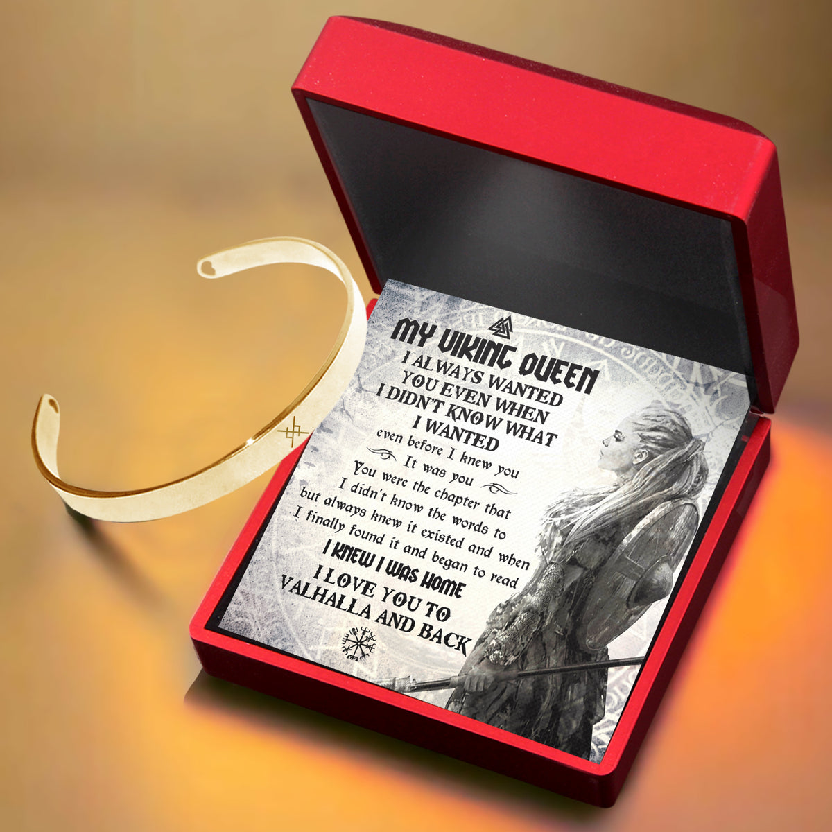 Personalized Arm Ring - Viking - To My Viking Queen - I Love You To Valhalla And Back - Gawk13001