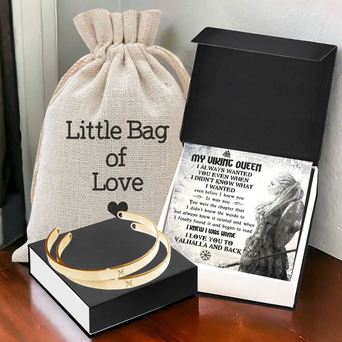 Personalized Arm Ring - Viking - To My Viking Queen - I Love You To Valhalla And Back - Gawk13001