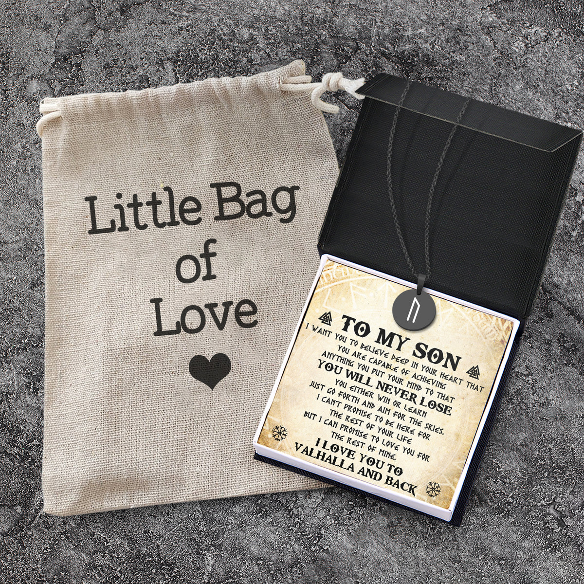 Strength Rune Necklace - Viking - To My Son - You Will Never Lose - Gawi16003