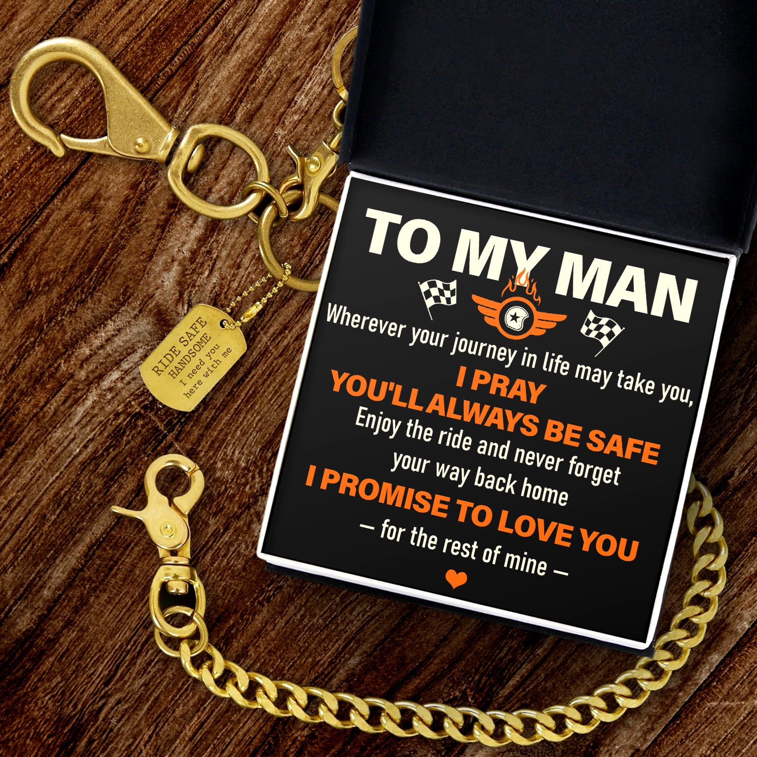 Wallet Chain - Biker - To My Man - I Promise To Love You - Gcab26001