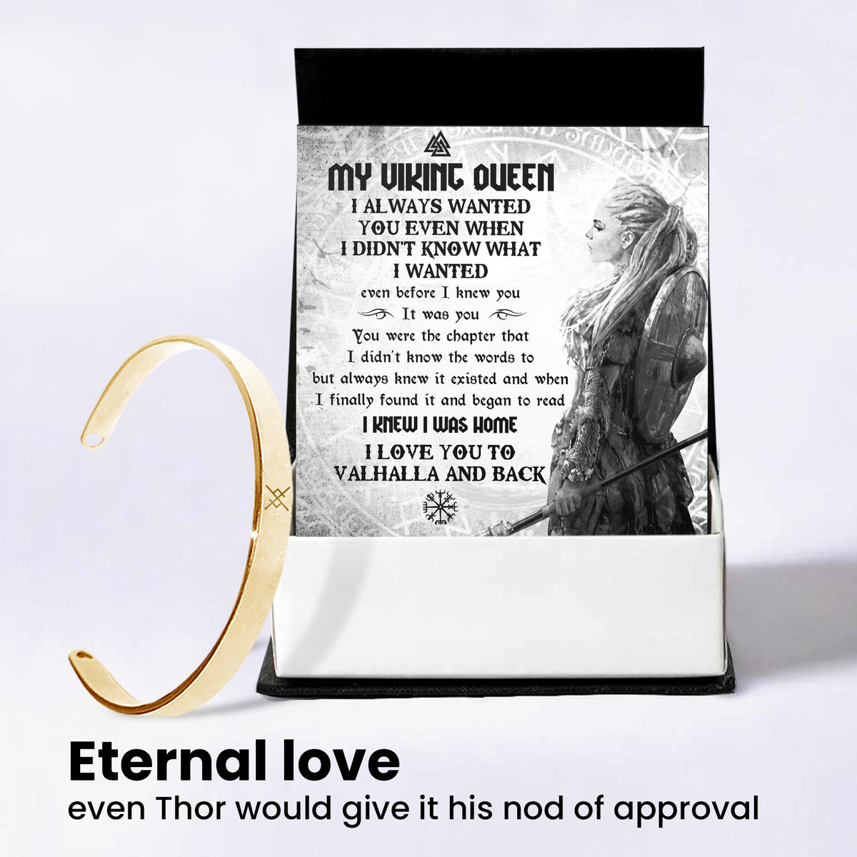 Personalized Arm Ring - Viking - To My Viking Queen - I Love You To Valhalla And Back - Gawk13001