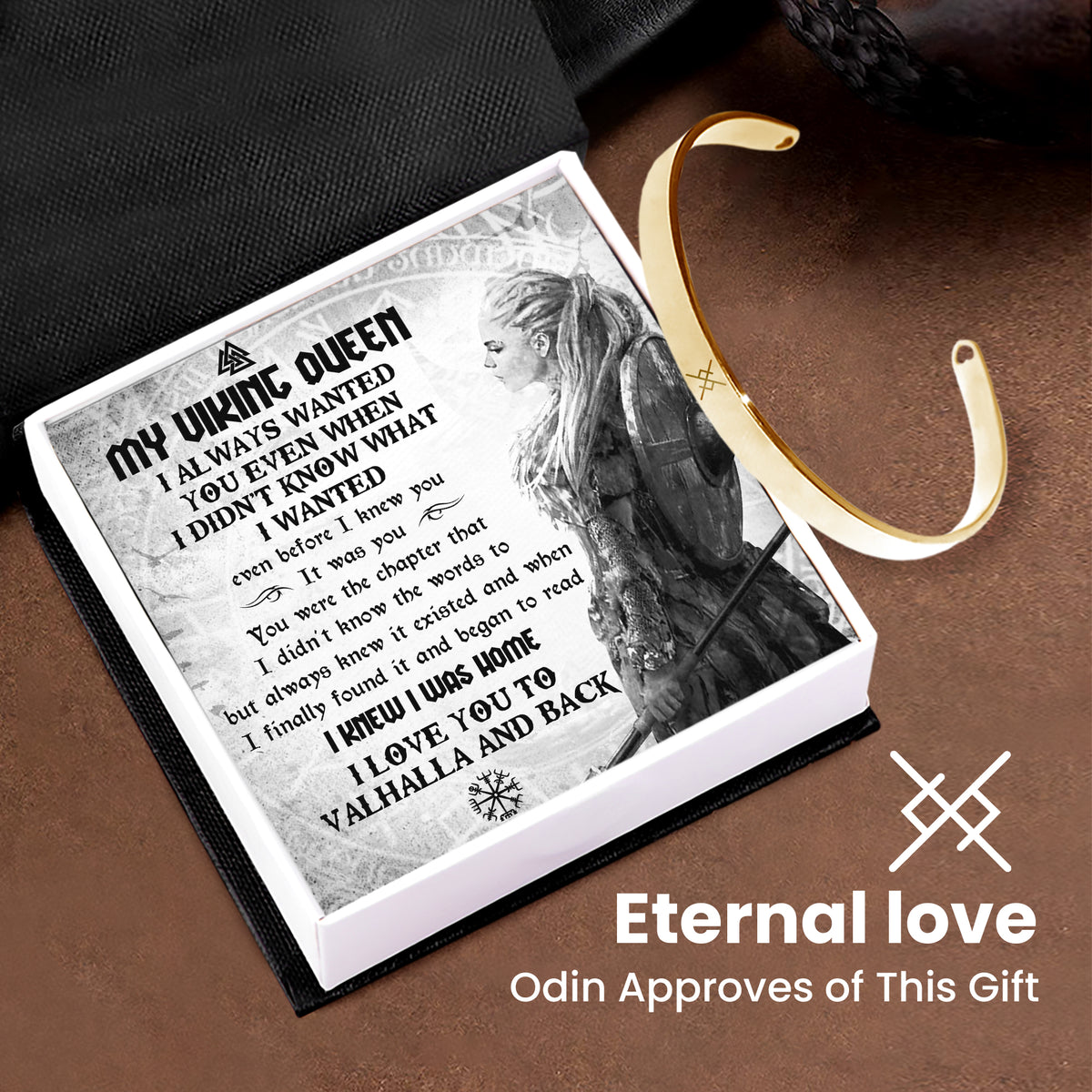 Personalized Arm Ring - Viking - To My Viking Queen - I Love You To Valhalla And Back - Gawk13001