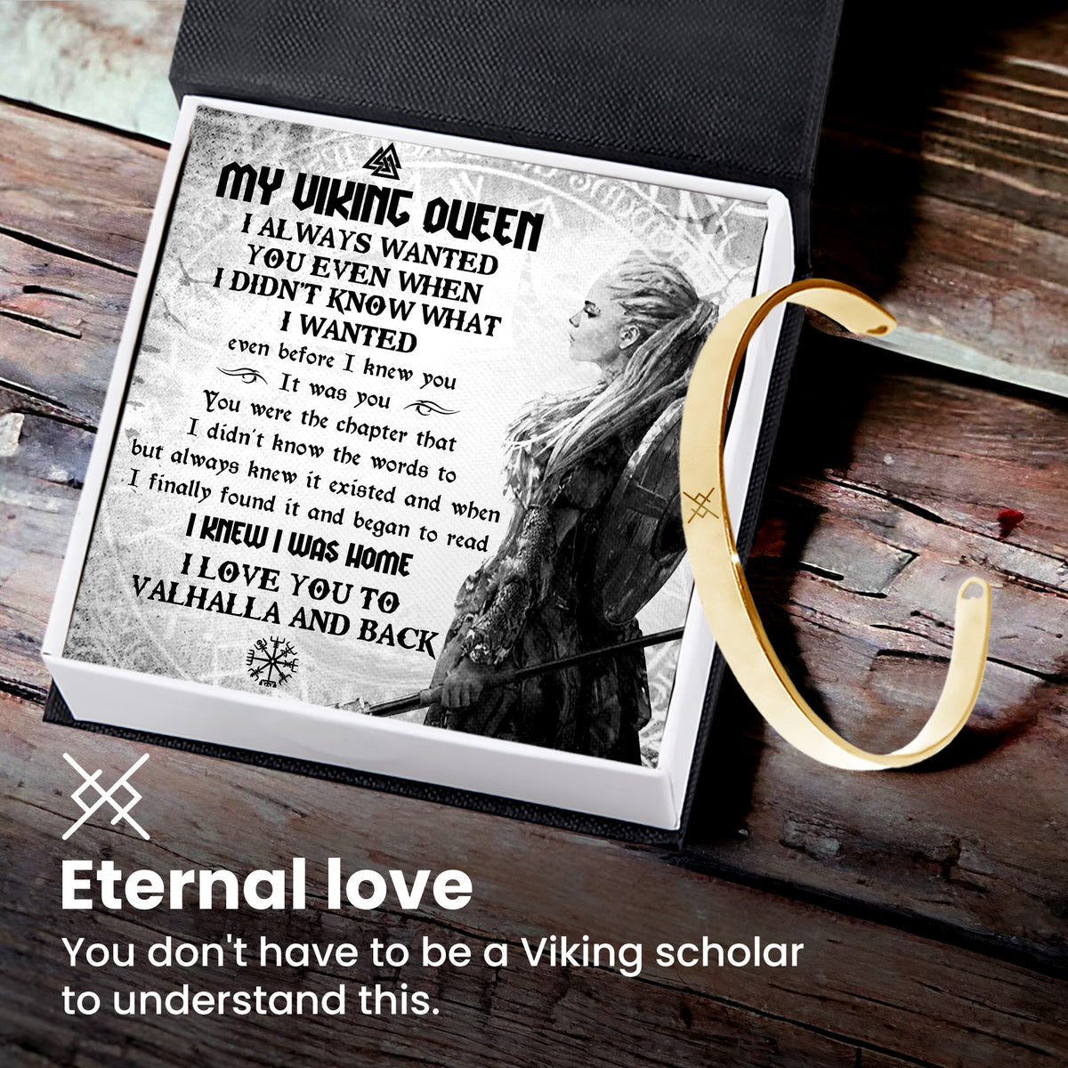 Personalized Arm Ring - Viking - To My Viking Queen - I Love You To Valhalla And Back - Gawk13001