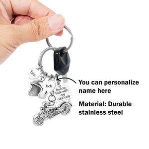 Personalized Classic Bike Keychain - To My Man - Born to ride with my cute Lady - Gkt26040