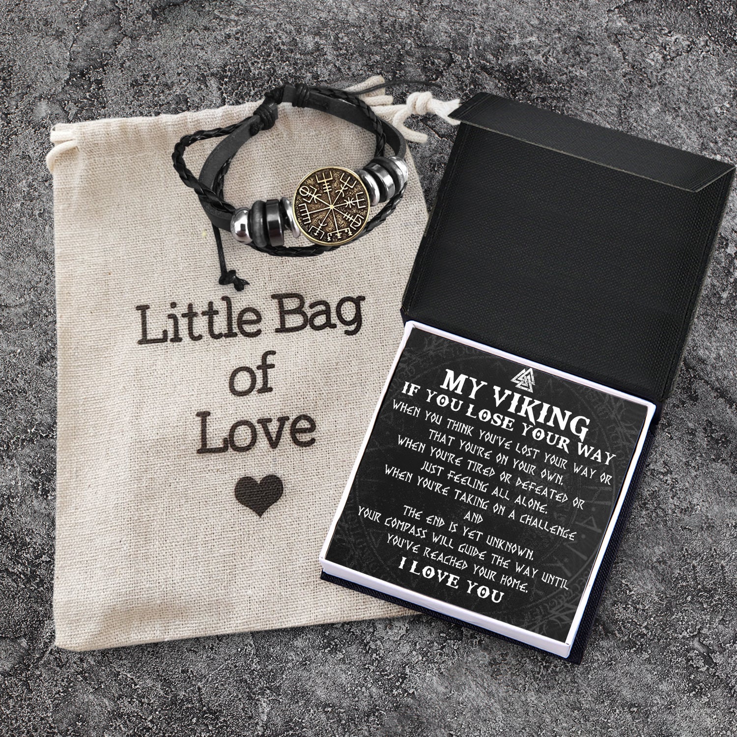 Unlock His Heart - Personalized Viking Compass Bracelets - Gbla26001