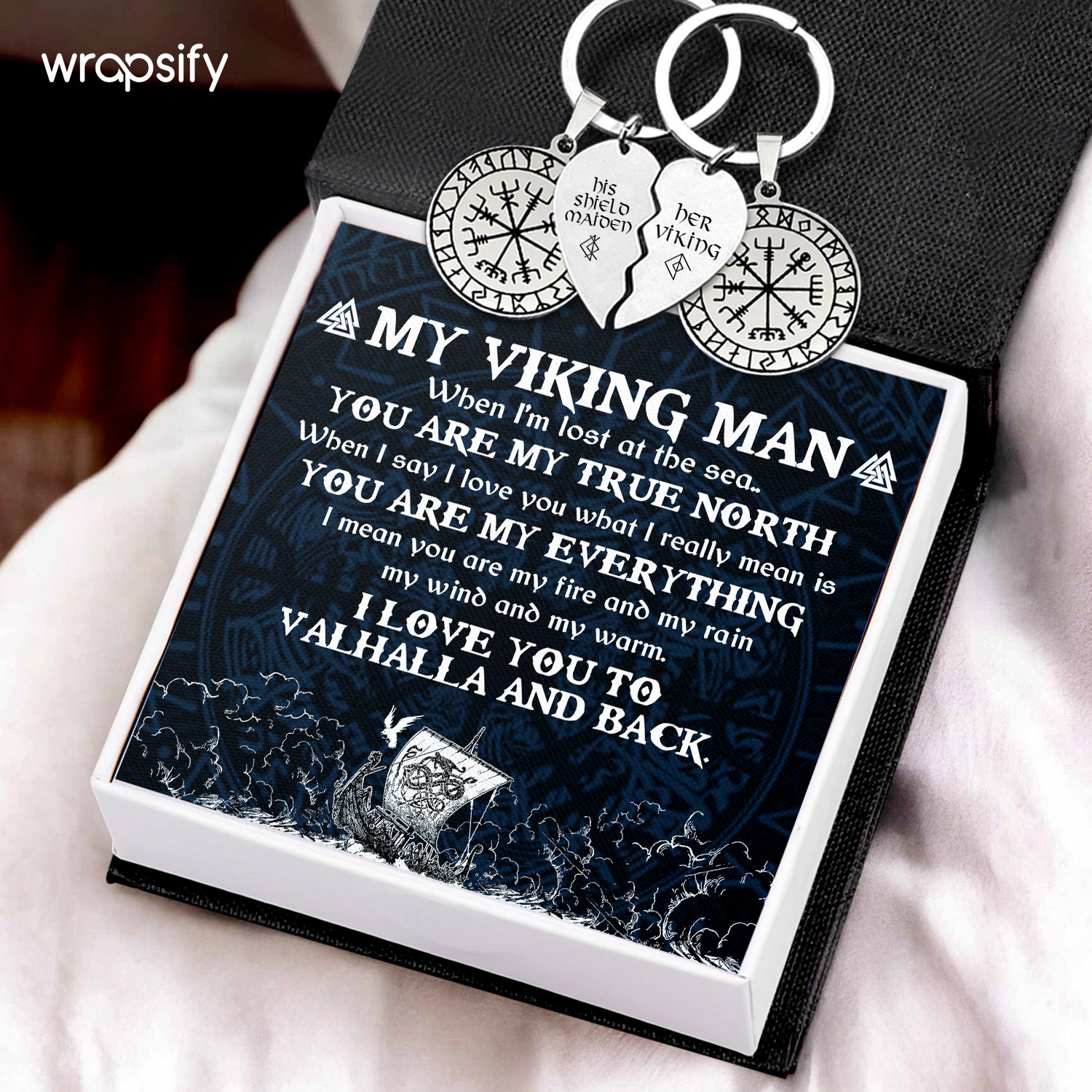 Viking Compass Couple Keychains - Viking - To My Man - You Are My Everything - Gkdl26004