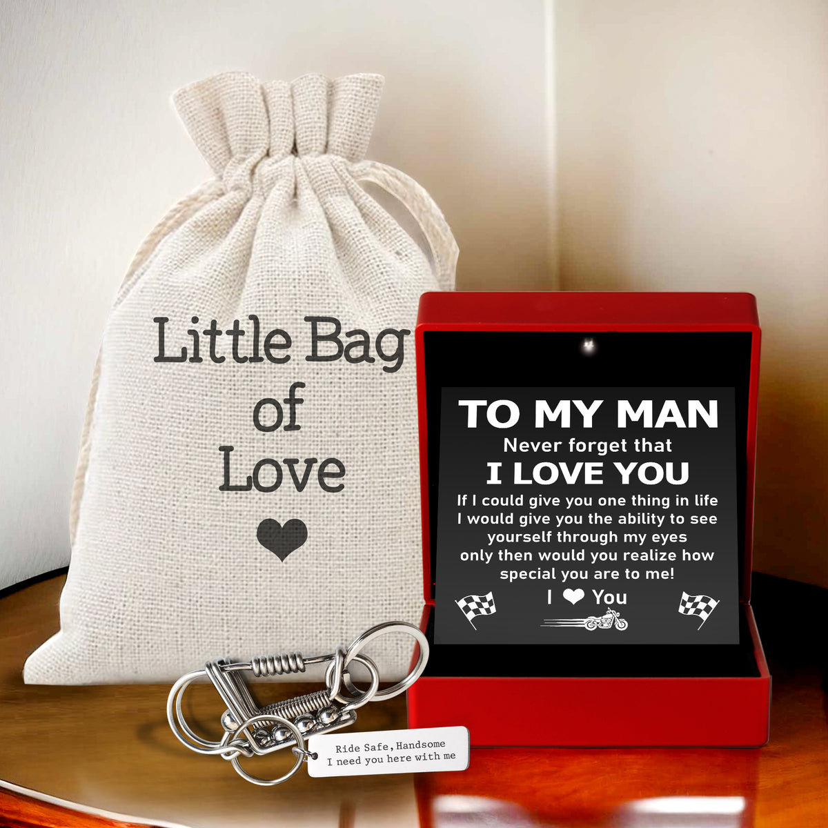 Key Buckle Hanging - Biker - To My Man - Never Forget That I Love You - Gawl26004