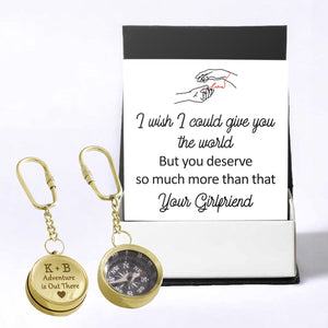 Personalized Brass Compass Keychain - Family - To My Boyfriend - I Wish I Could Give You The World - Gkqj12001