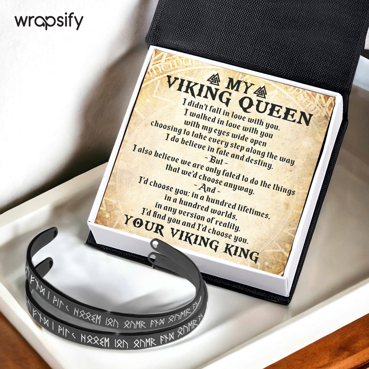 Viking Rune Couple Bracelets - Viking - To My Viking Queen - I Walked In Love With You - Gbt13047
