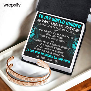 Viking Rune Couple Bracelets - Viking - To My Shield Maiden - You Are My Fate - Gbt13046