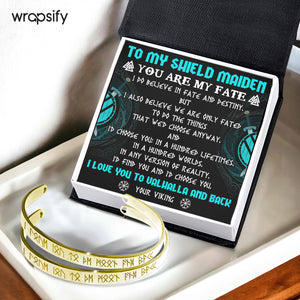 Viking Rune Couple Bracelets - Viking - To My Shield Maiden - You Are My Fate - Gbt13046