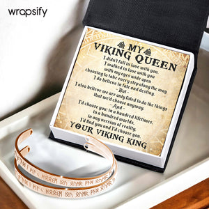 Viking Rune Couple Bracelets - Viking - To My Viking Queen - I Walked In Love With You - Gbt13047
