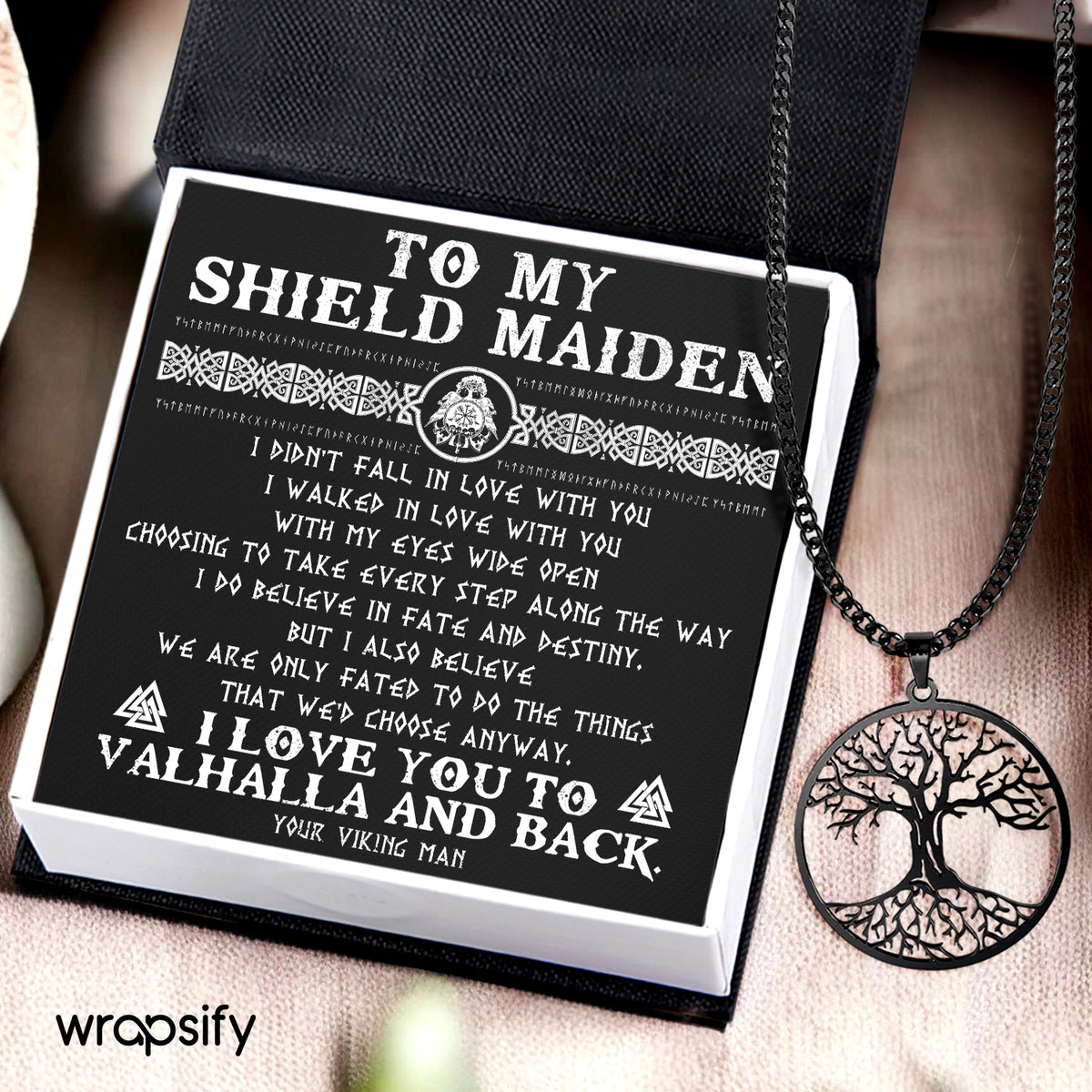 Tree Of Life Necklace - Viking - To My Shield Maiden - I Do Believe In Fate And Destiny - Gnyb13002