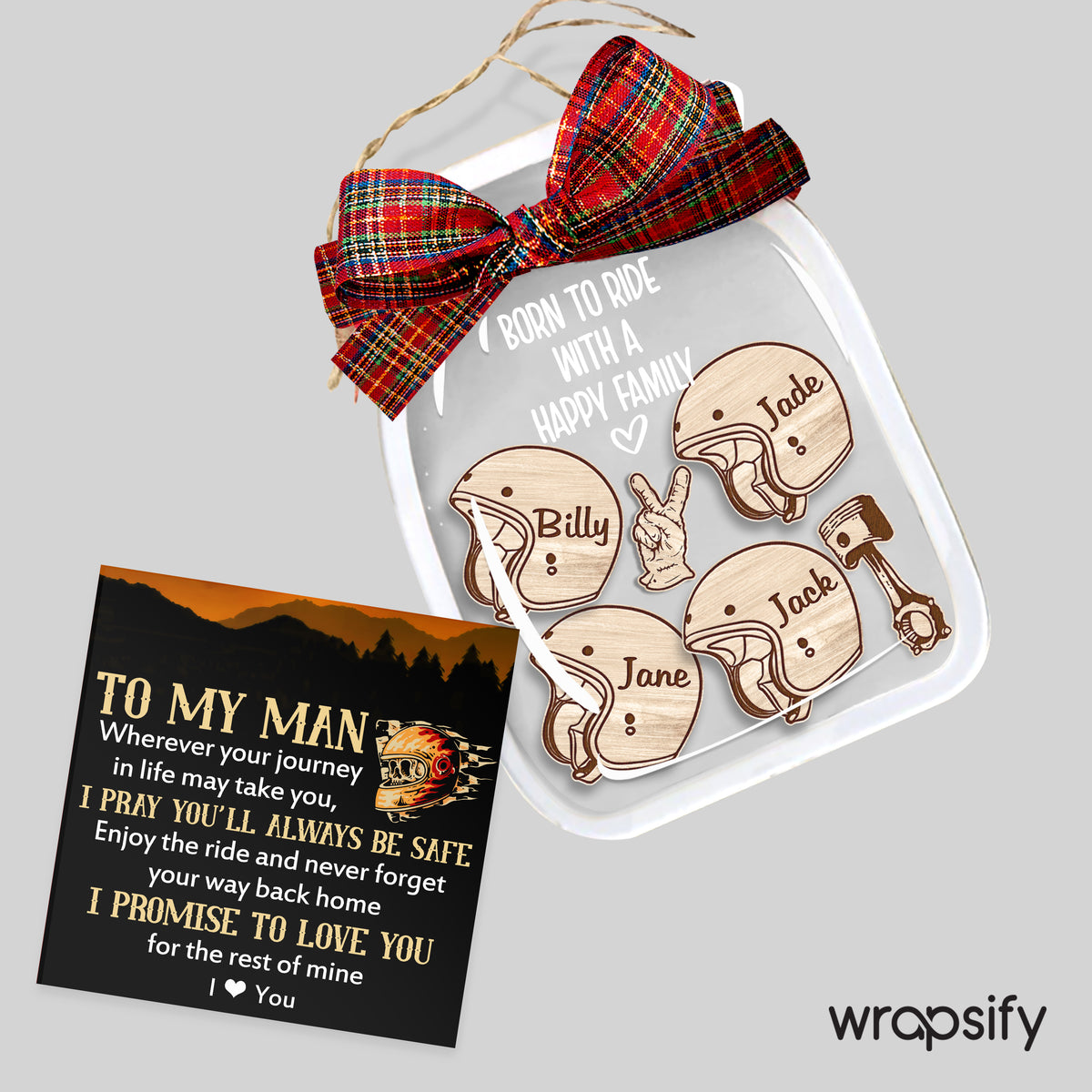 Personalized Motorcycle Ornament - Biker - To My Man - I Pray You'll Always Be Safe - Gam26002